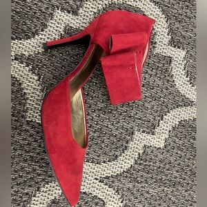 Red Suede Heels, NINE WEST (size 9)